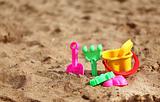 Plastic toys for the kids on the beach