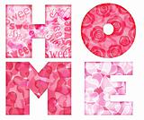 Home Alphabet Letters with Floral and Hearts