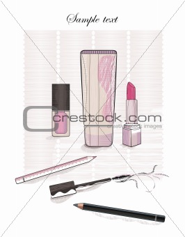 fashion cosmetics - vector drawing