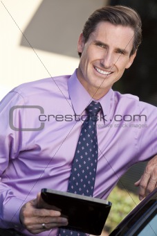Man Successful Businessman with Tablet Computer
