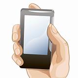 illustration of mobile phone in the hand