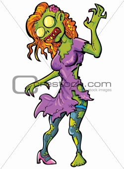 Cartoon sexy female zombie