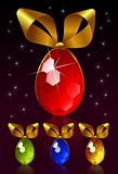 Easter egg with golden bow