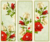 Rose set vertical banners