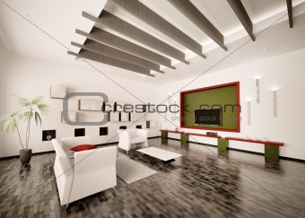 Interior of modern living room 3d render