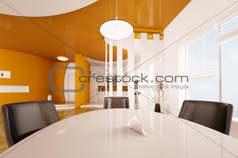 Interior of dining room and kitchen 3d render