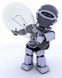 Robot holding a light bulb