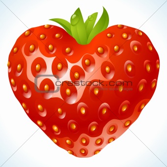Strawberry in the shape of heart