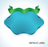 Metalic blue label
