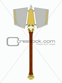 Ancient hammer isolated on white background