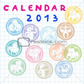 2013 zodiac calendar cover