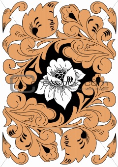 floral ornament on white background, vector illustration