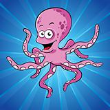 Funny cartoon octopus 