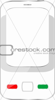 White smartphone with white screen