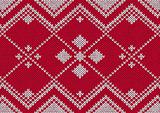 Style seamless red and white knitted pattern
