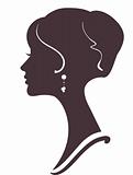 beautiful girl  silhouette with stylish hairstyle