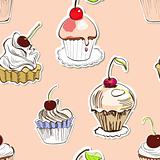 Seamless background with cake