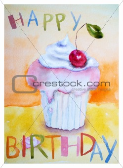 Cake with insription Happy Birthday