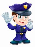 Policeman character cartoon illustration