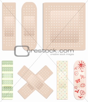 Vector collection of plasters