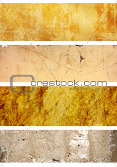 Collection of banners with texture of stucco