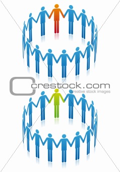 people in circle, vector