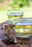 Green tea infuser with sugar cubes