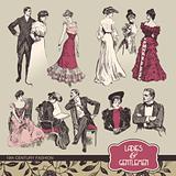 Ladies and gentlemen 19th century fashion