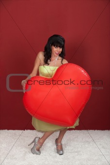Woman With Huge Balloon