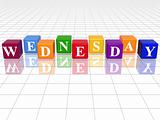 wednesday in 3d coloured cubes