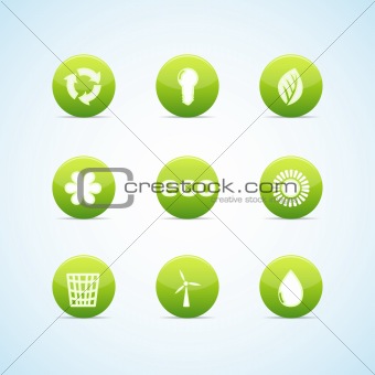 Ecology icon set for green design