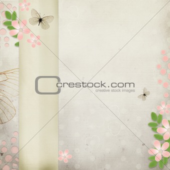 Retro card with flowers 