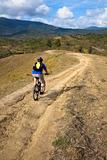 mountain biker on the  track
