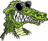 Gator or Alligator Wearing Sunglasses Mascot Cartoon


