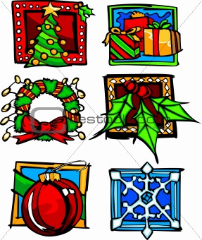 Christmas and Holiday Icon Vector Illustrations


