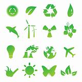 Set of green environmental vector icons