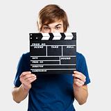 Showing a clapboard