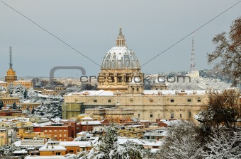 view of saint peter basilica in rome