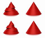 3d conical shape sliced, 4 or 5 levels 