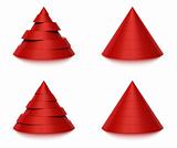 3d conical shape sliced, 6 or 7 levels 