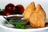 Popular indian deep fried snack called samosa
