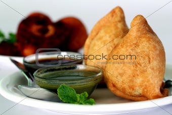 Popular indian deep fried snack called samosa