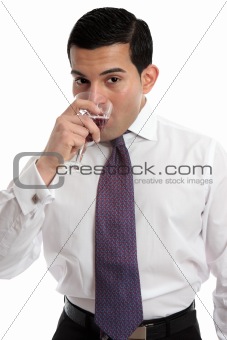 Man tasting drinking sparkling wine