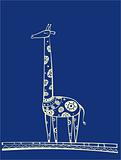 Blue giraffe illustration