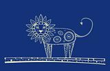 Blue lion illustration