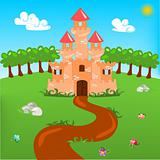 Cartoon illustration of castle
