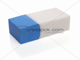 Rubber over white background