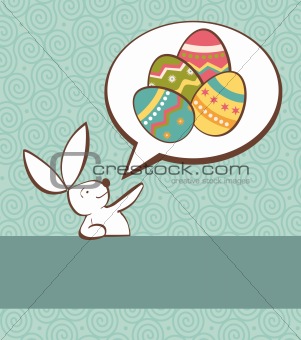 Social Easter bunny with painted egg