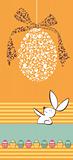 Tribal egg and Easter rabbit orange background 
