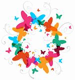 Multicolored Spring Butterfly design background